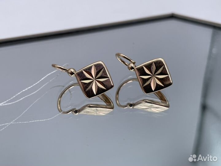 Золотые серьги СССР 4.80 гр. Ромб