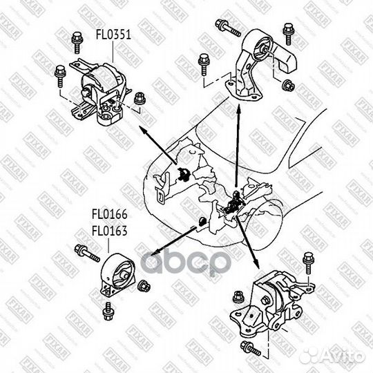 Опора двигателя передняя mitsubishi Lancer 07