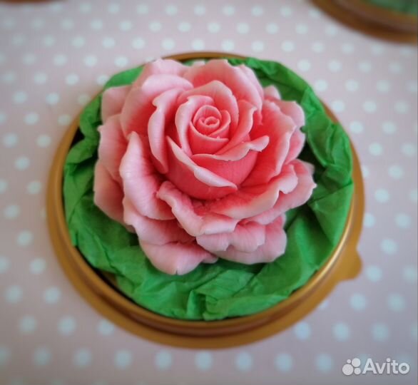 Мыло ручной работы - роза в куполе