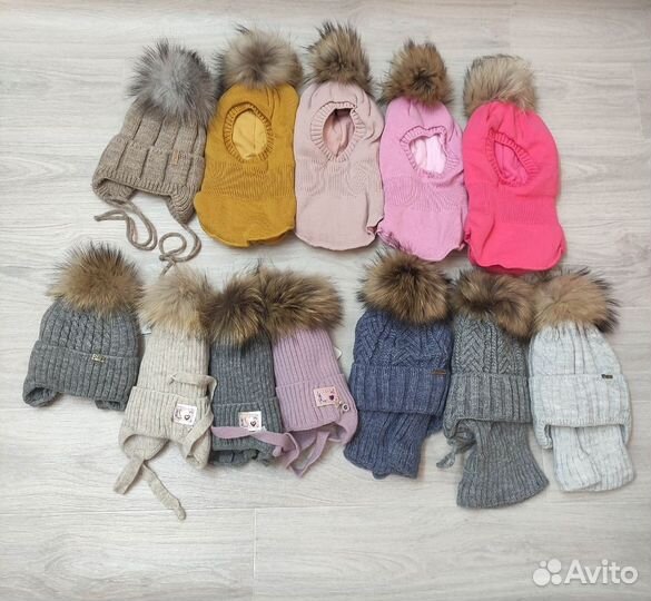 Шапка зимняя утепленная на девочку 48-50