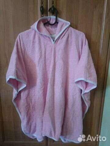 Махровое полотенце-пончо с капюшоном