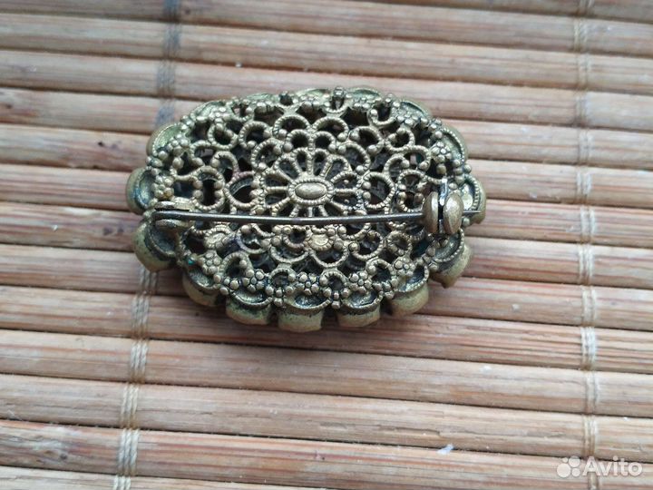 Брошь паук янтарь СССР