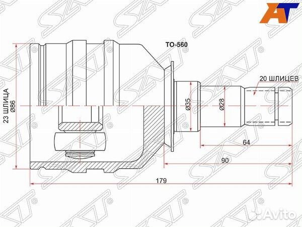 Шрус привода toyota corolla runx