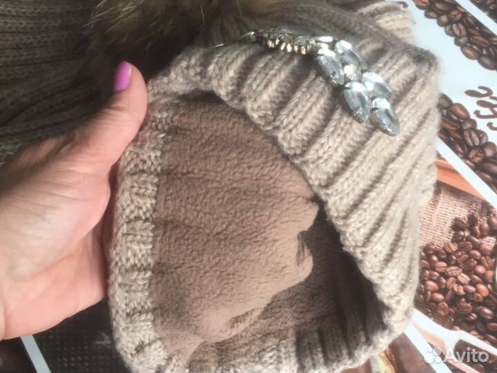 Комплект шапка и снуд женский