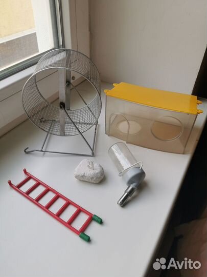 Для грызунов колесо,домик поилка