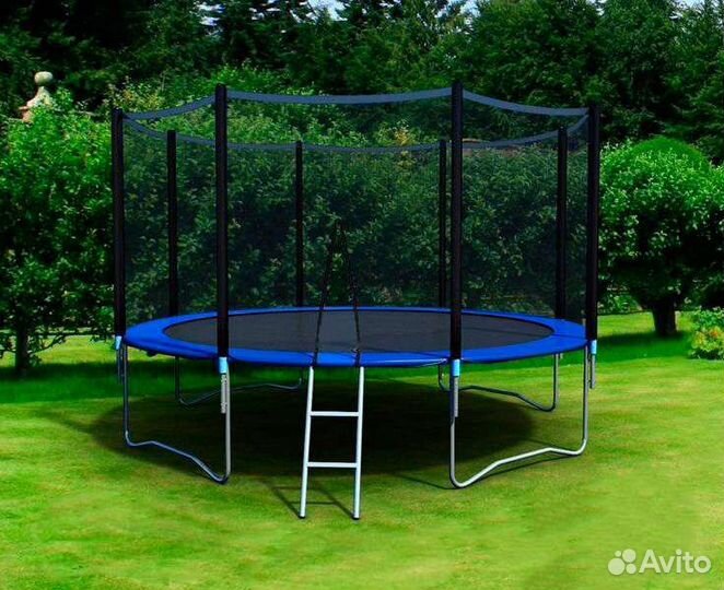 Батут 305см / 3,05м с лестницей и с внешней сеткой