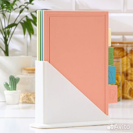 Набор досок разделочных на подставке, 4 шт, цвет м