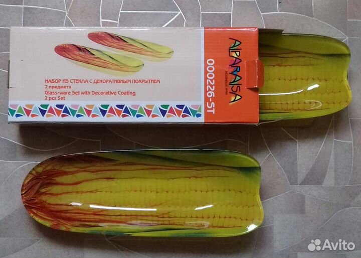 Набор из стекла с декоротивным покрытием 2шт