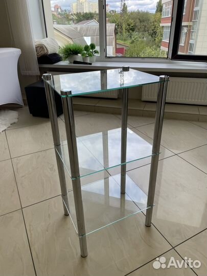 Стеклянная тумба этажерка полка