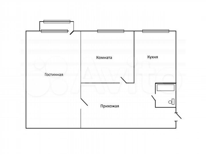 2-к. квартира, 42,3 м², 2/5 эт.