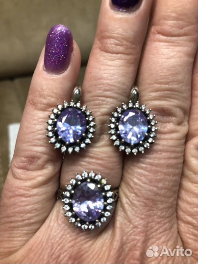 Набор серьги и кольцо