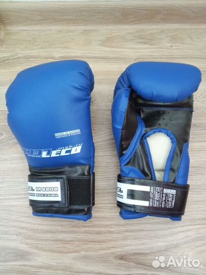 Боксерские перчатки Leco синие 8 унций