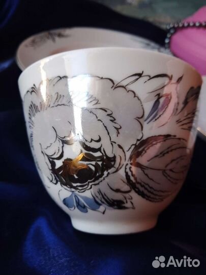 Чайная пара лфз Серая роза, сахарница Белоснежка