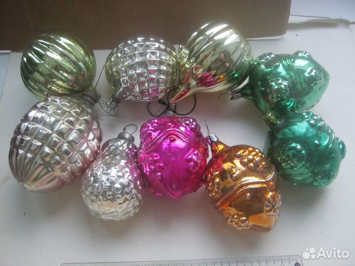 Елочные Фрукты, Фонарики, Шишки, Листики - 46 шт