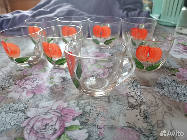 Чашки стекло СССР, 80-е