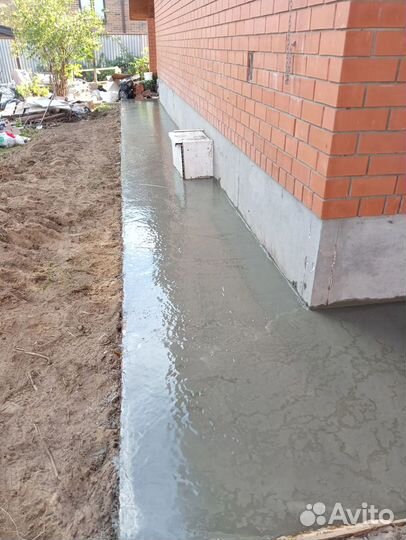 Фундамент Бетонные работы Отмостка Дорожки Заезды