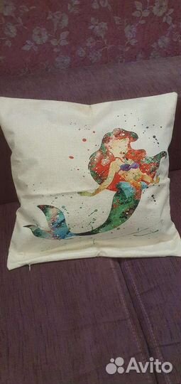 Наволочка на подушку 4545 см Русалка/ Ариэль