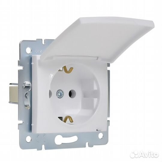 Розетка 707-0288-123B скрытая установка белая с за