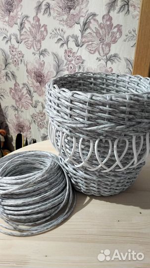 Кашпо из искусственного ротанга 7л