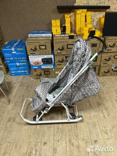 Санки -коляска Nika Наши детки З-1К серые