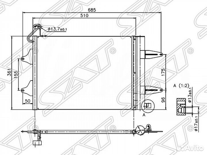 Радиатор кондиционера Сеат Кордоба 02