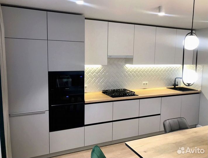 Прямая кухня с мдф фасадами