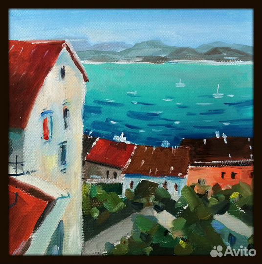 Картина масло холст морской пейзаж Крым