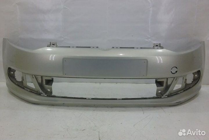 Бампер передний Volkswagen Polo 10 - 15 серебристы