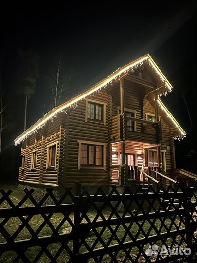 Украшение домов гирляндами