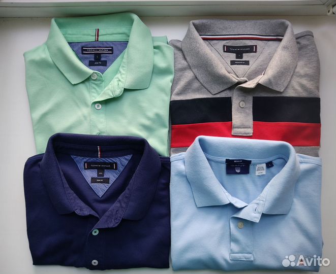 Футболки polo мужские Tommy Hilfiger. Gant