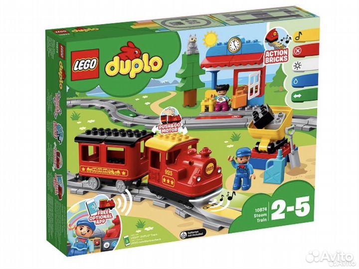 Lego duplo 10874 поезд на паровой тяге