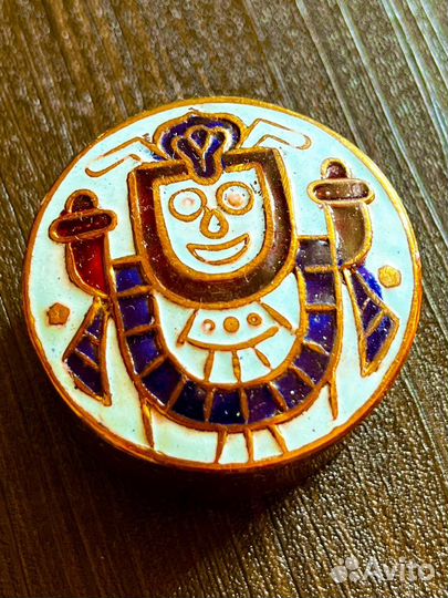 Таблетница винтаж Индия перегородчатая эмаль