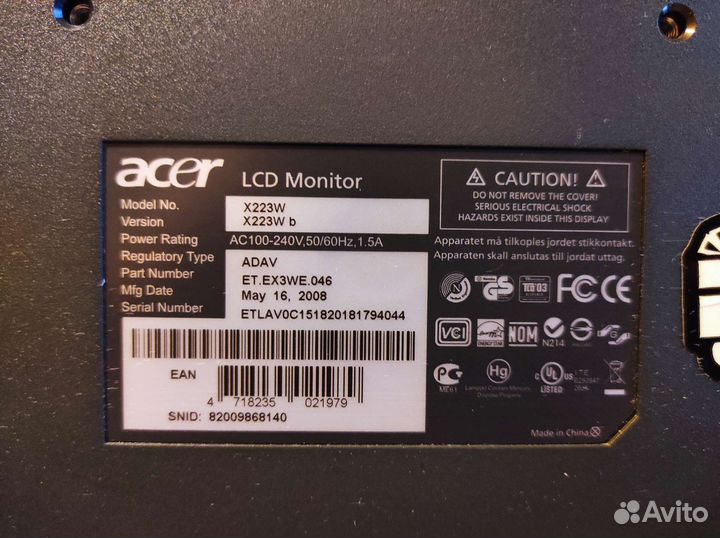 Монитор Acer X223W 22