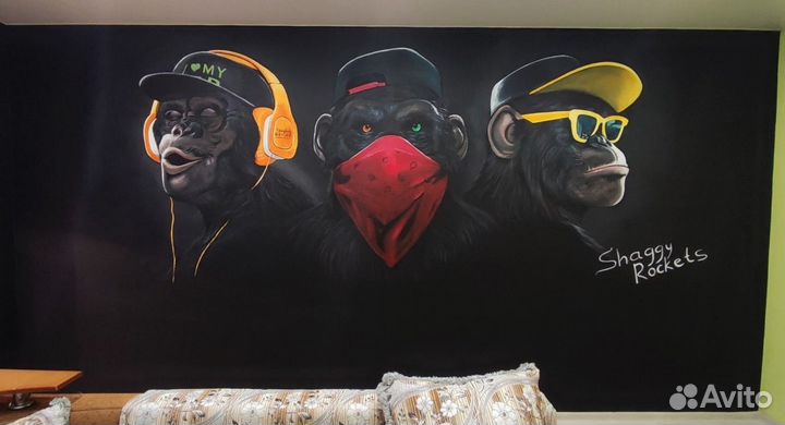 Художественная роспись стен, портреты на заказ