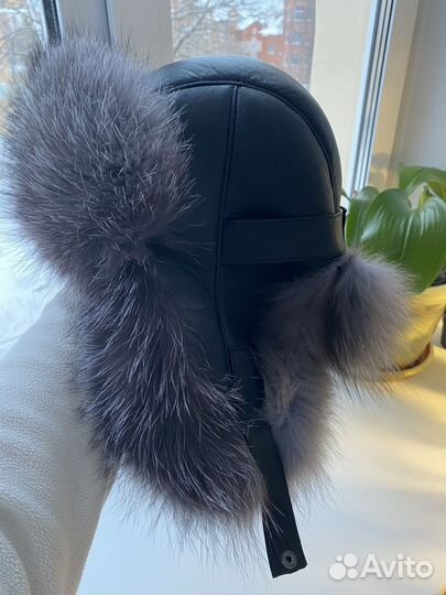 Шапка мужская с натуральным мехом и кожей