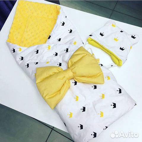 Новое одеяло-конверт на выписку + шапочка