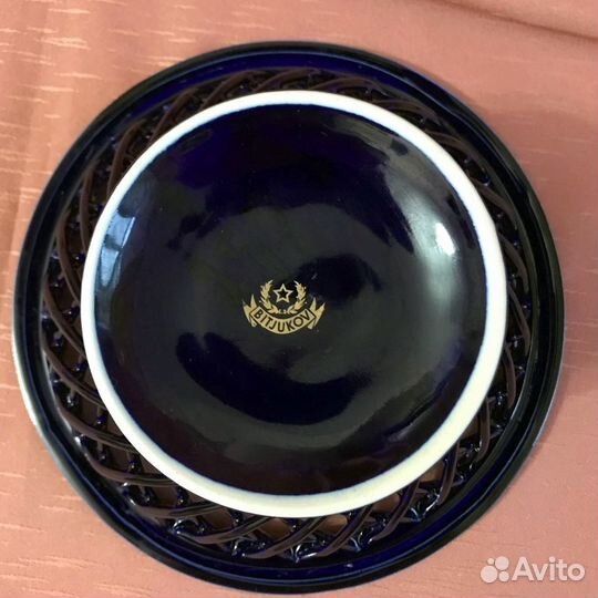 Конфетница-фруктовница ажурная, кобальт