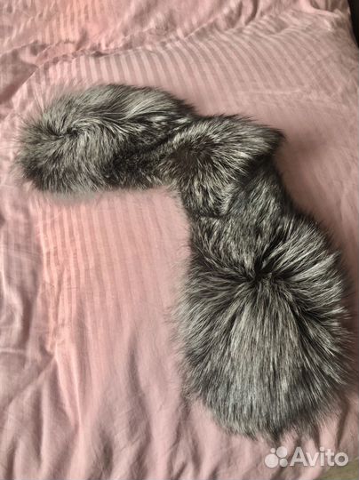 Меховой воротник чернобурка