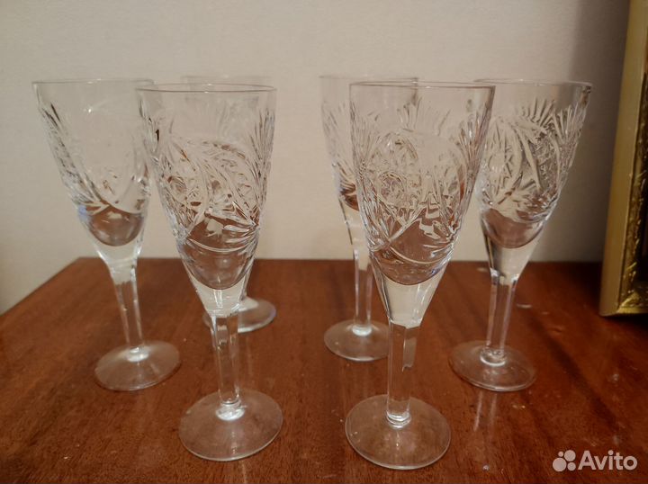 Хрустальные бокалы для шампанского СССР