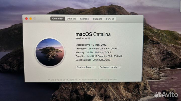 Macbook pro 15 2018 кастом 32GB