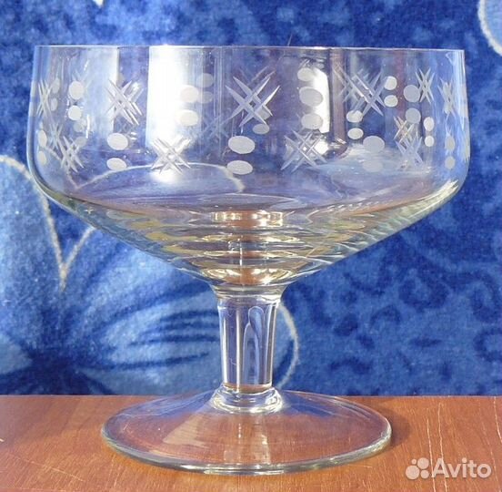 Креманка конфетница резьба ручная выдувка 60-е г