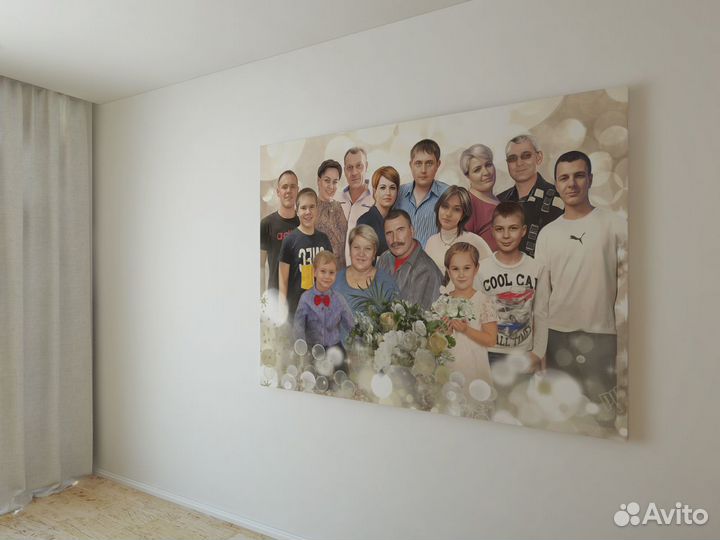 Портрет по фото, печать фото на холсте
