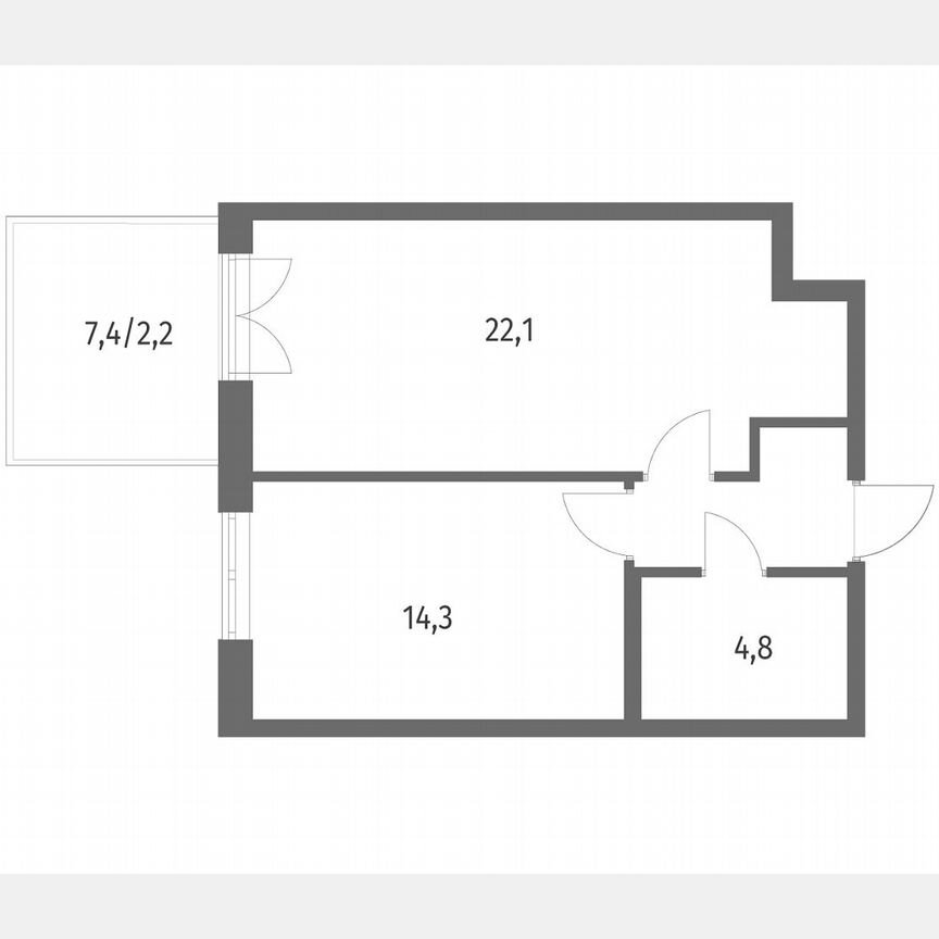 1-к. квартира, 47,2 м², 1/8 эт.