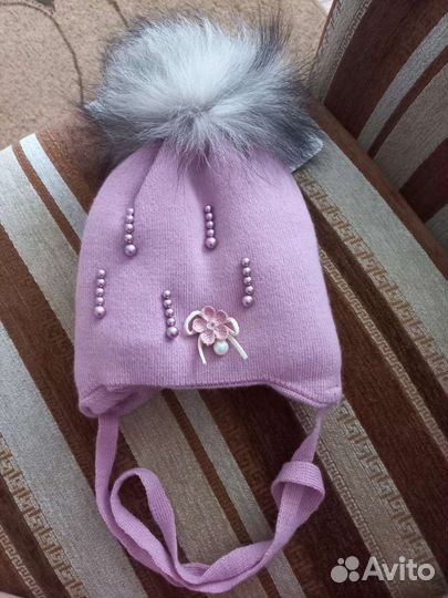 Шапка детская для девочки зимняя