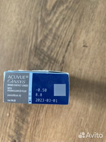 Линзы acuvue oasys 12 шт двухнедельные -0,50