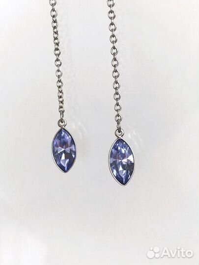 Серьги Swarovski Оригинал Длинные Подвески Пусеты