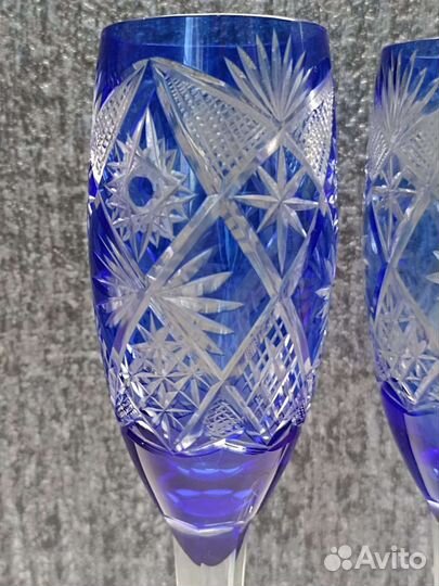 Бокалы фужеры хрусталь цветное стекло