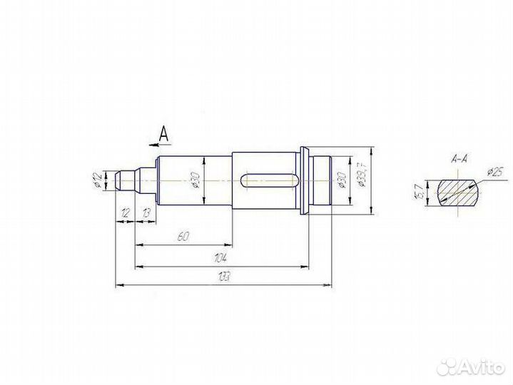Вал для мясорубки мим-600М (с направлением с 11.20