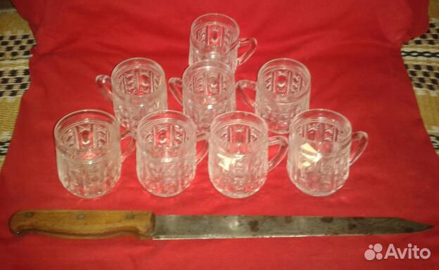 Шеф-ножи,хрусталь,открывалка-ссср/кружка,бокалы
