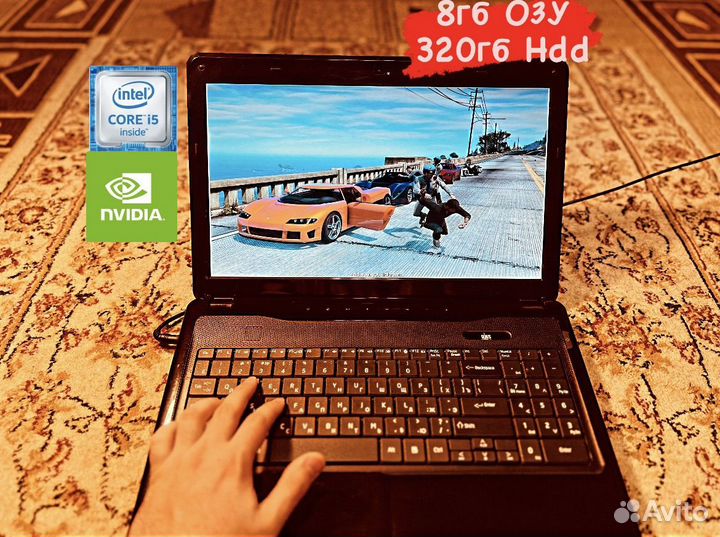 Игровой Ноутбук core i5/8гб/320гб/GT 555m